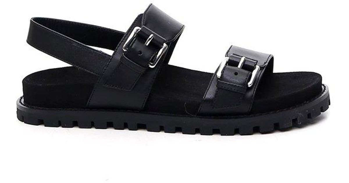 MICHAEL Michael Kors Leather Judd Strapped Sandals in Black - Lyst