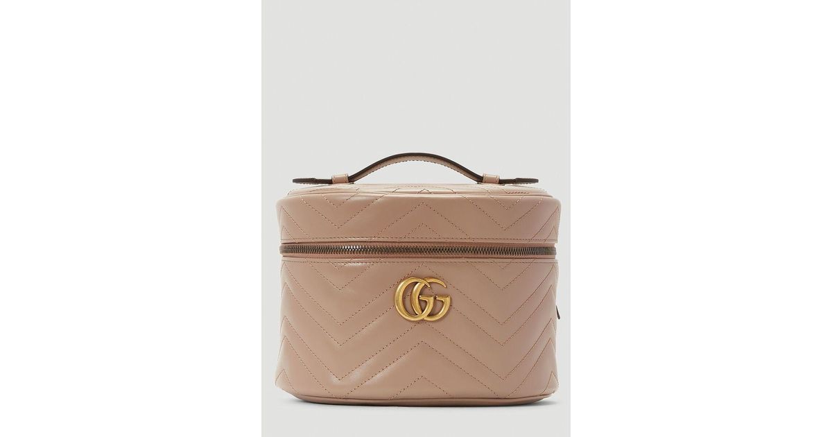 Gucci GG Marmont Cosmetic Case in Natural Lyst