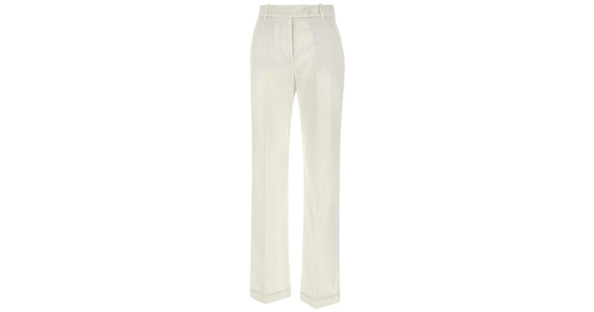 パンツ ELEVENTY Women Straight Pants K80PANG03 TES0G12501N White Eleventy Straight Leg Pants in White | Lyst