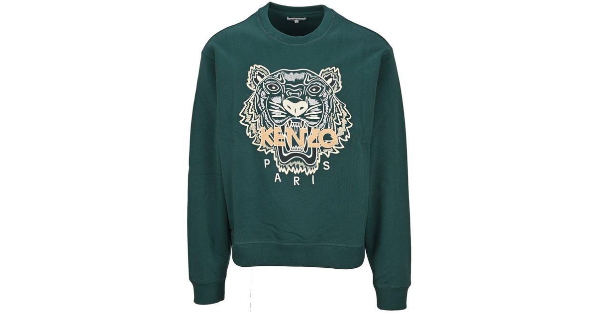 Forstærker Motivere tillykke KENZO Tiger Embroidered Sweatshirt in Green for Men | Lyst