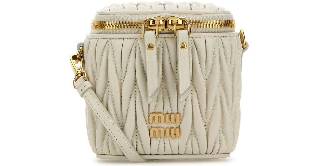 miu miu 確認用 Buy Miu Miu Matelassé Bandoliera Handbag 'White' - 5BH229