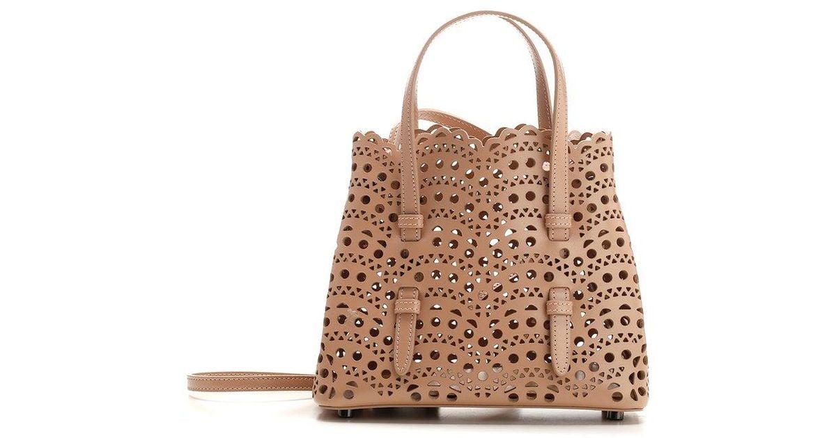 Alaia Mina 20 Small Tote Bag in Brown Lyst UK