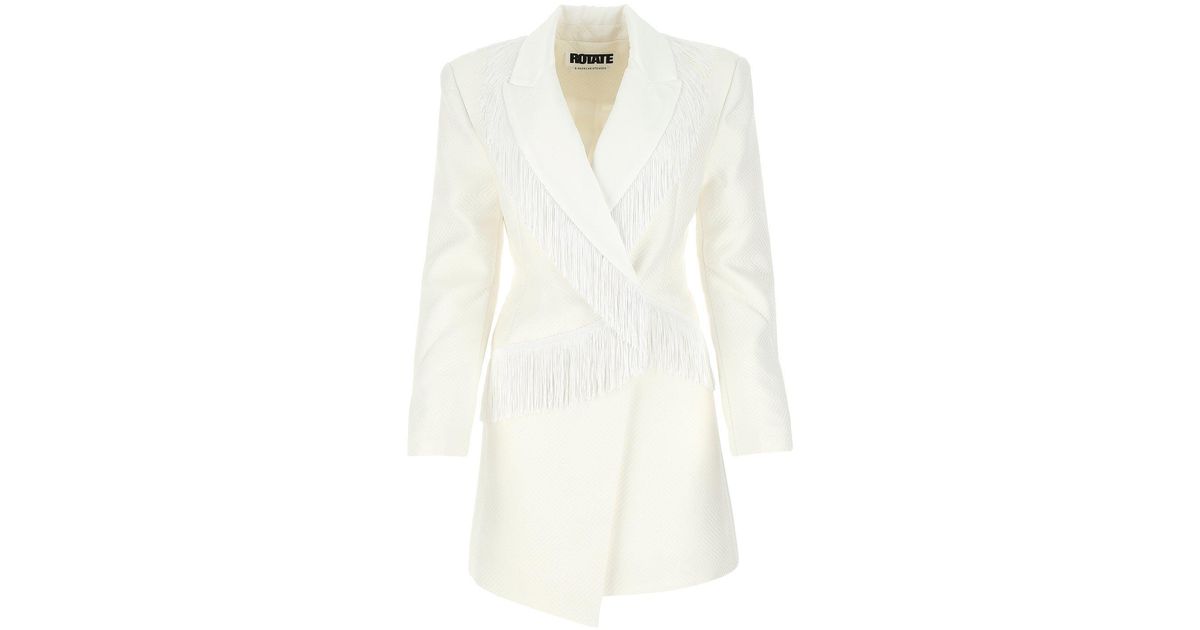 ROTATE BIRGER CHRISTENSEN Shannon Fringe-detailed Blazer Dress in White |  Lyst