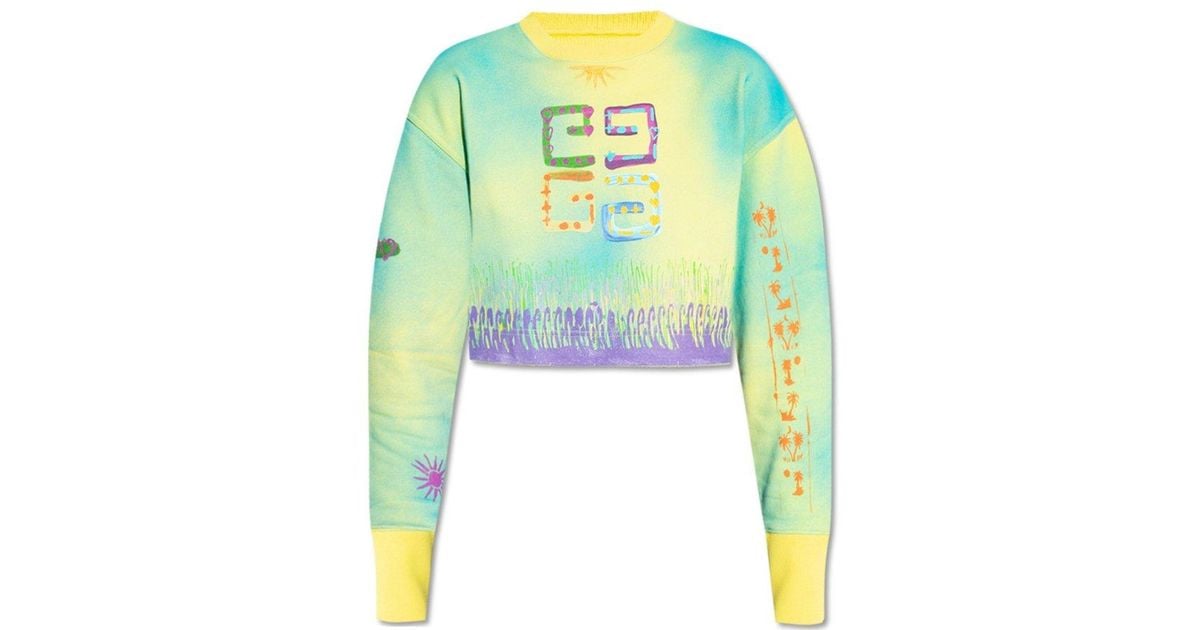 Givenchy X Josh Smith Spray Paint Effect Cropped Sweater in 