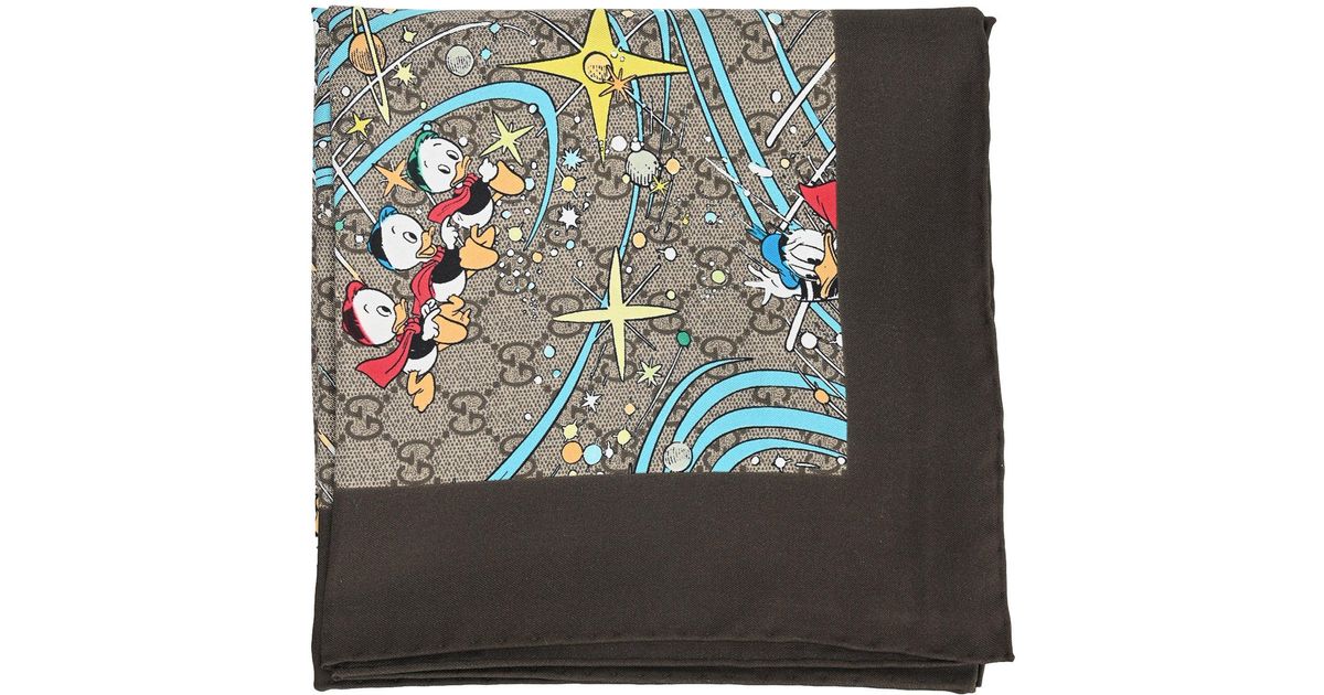 Gucci X Disney Donald Duck GG Carré Scarf for Men Lyst