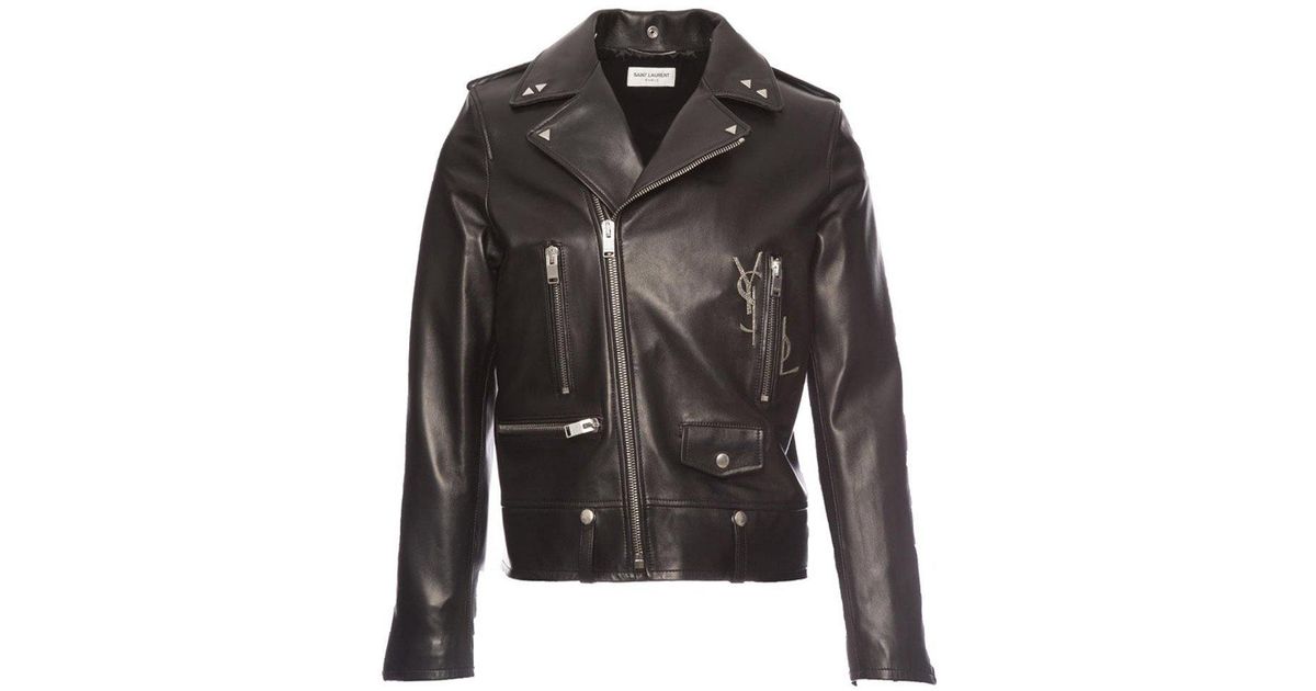 saint laurent studded leather jacket