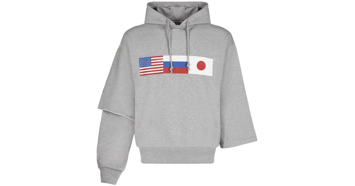 gosha rubchinskiy asymmetric flag print hoodie