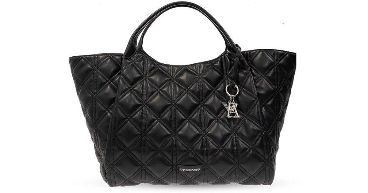 Emporio Armani Quilted Shopper Bag in Black Lyst