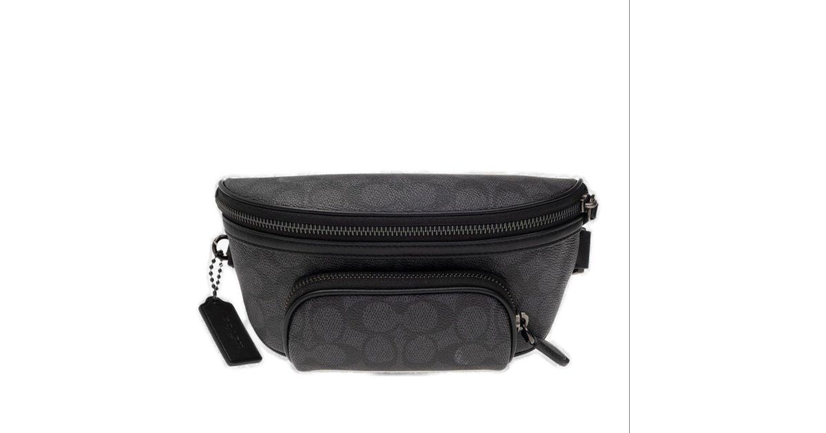 COACH Monogram Belt Bag in Black for Men Lyst