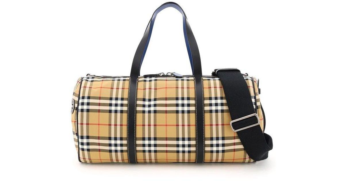 Burberry Kennedy Vintage Check Duffle Bag in Metallic for Men Lyst