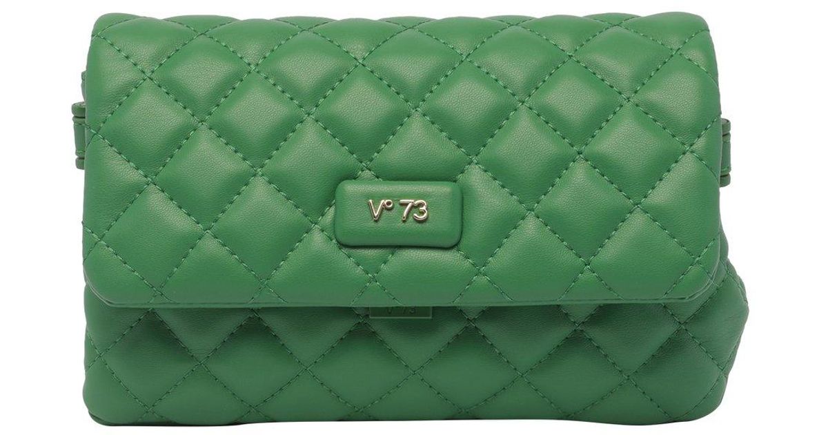 V73 Logo Lettering Quilted Shoulder Bag in Green | Lyst