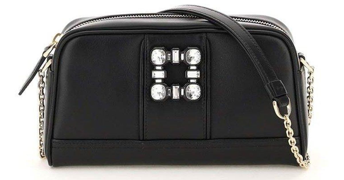 Roger Vivier Leather Chain-linked Camera Bag in Black | Lyst Australia