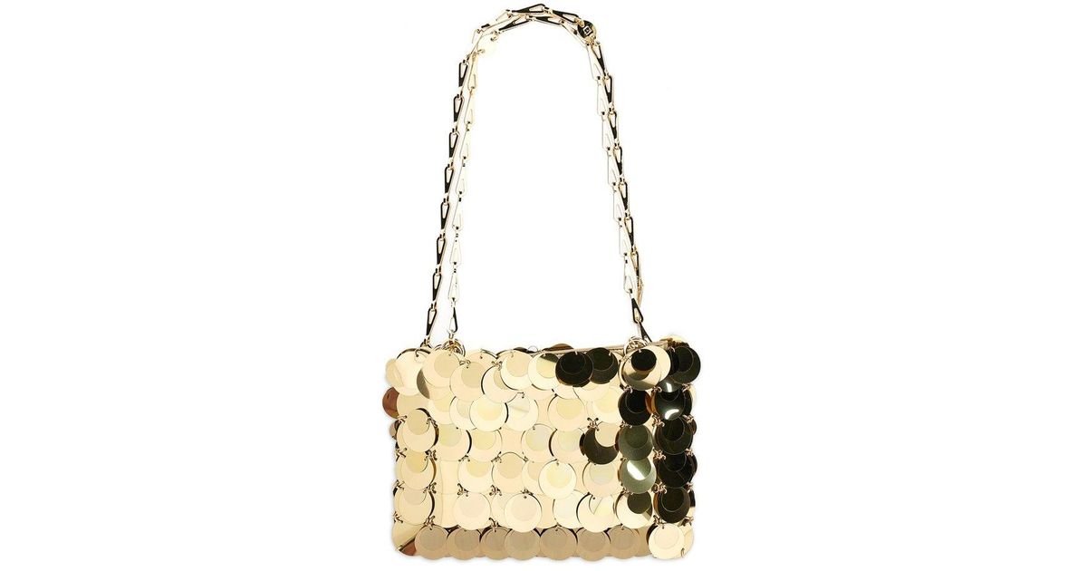 Paco Rabanne Iconic 1969 Sparkle Shoulder Bag in Gold (Metallic) | Lyst ...