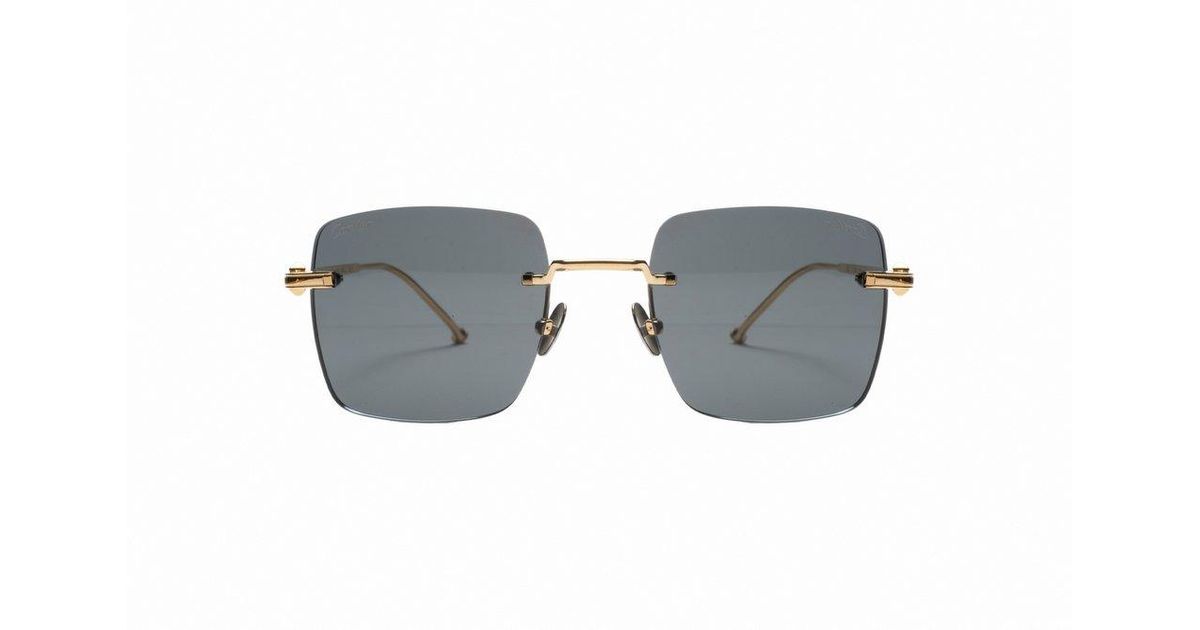 Cartier Square Rimless Sunglasses in Black | Lyst