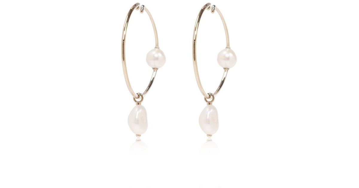 Chloé Hoop Earrings Of Different Sizes in White Lyst