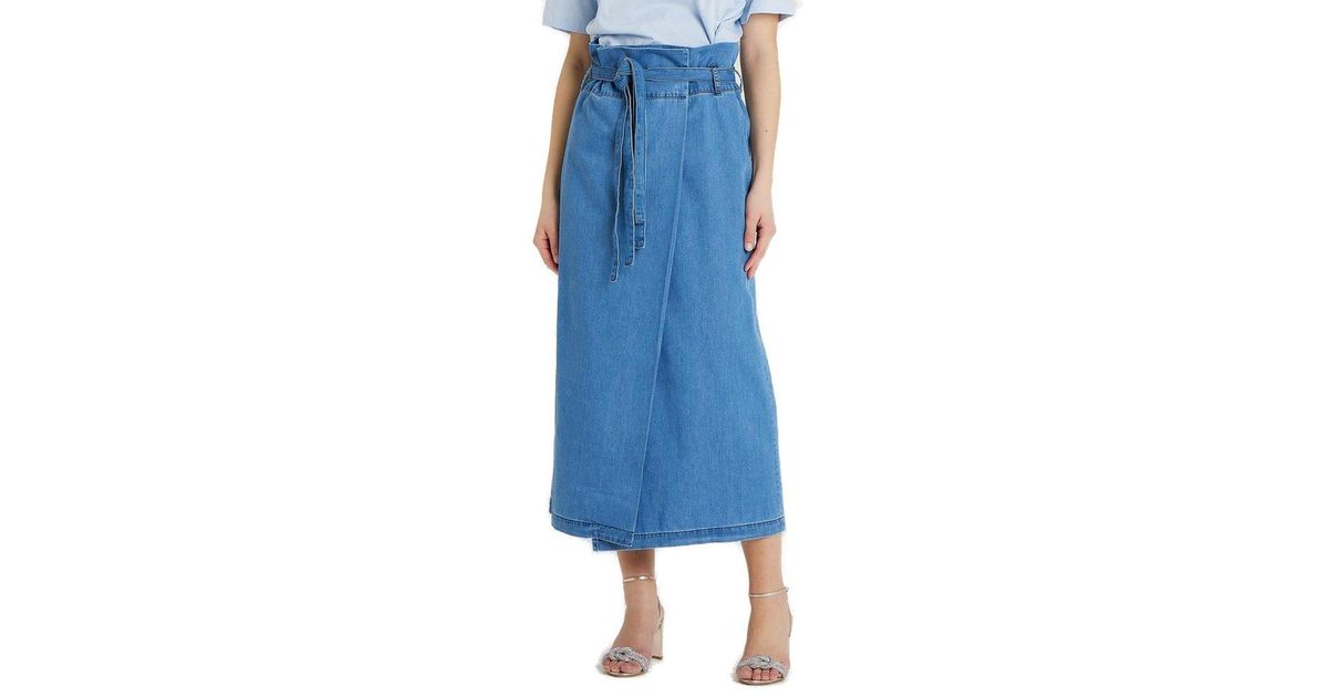 FEDERICA TOSI Tied-waist Denim Skirt in Blue | Lyst