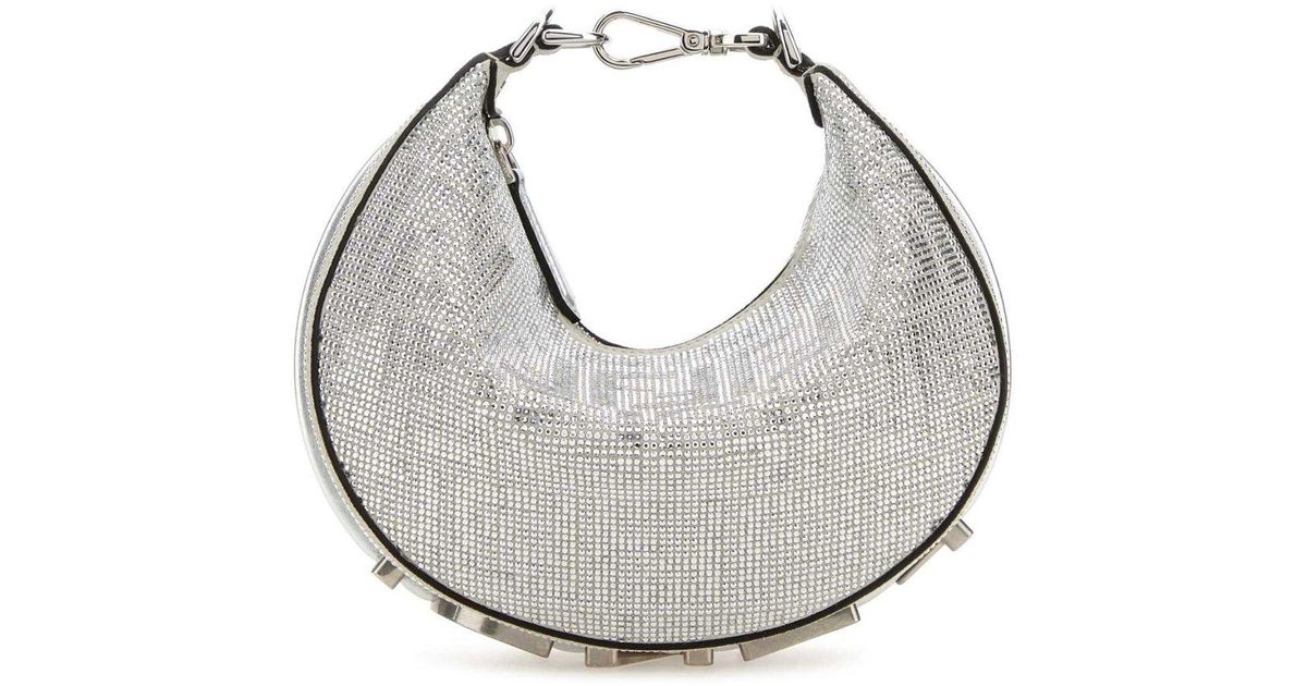 Fendi Embellished Zip-up Mini Tote Bag in Metallic | Lyst