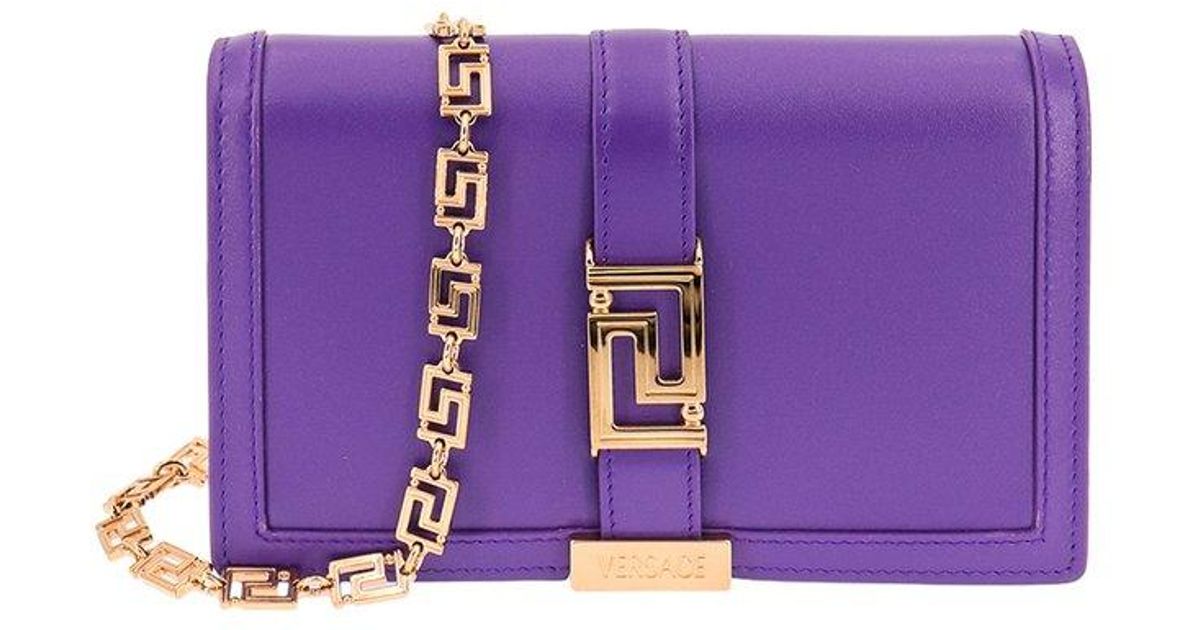 Versace Greca Goddess Shoulder Bag in Purple | Lyst