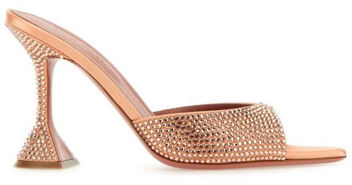 AMINA MUADDI Pointed-toe Embellished Sandals in Brown | Lyst