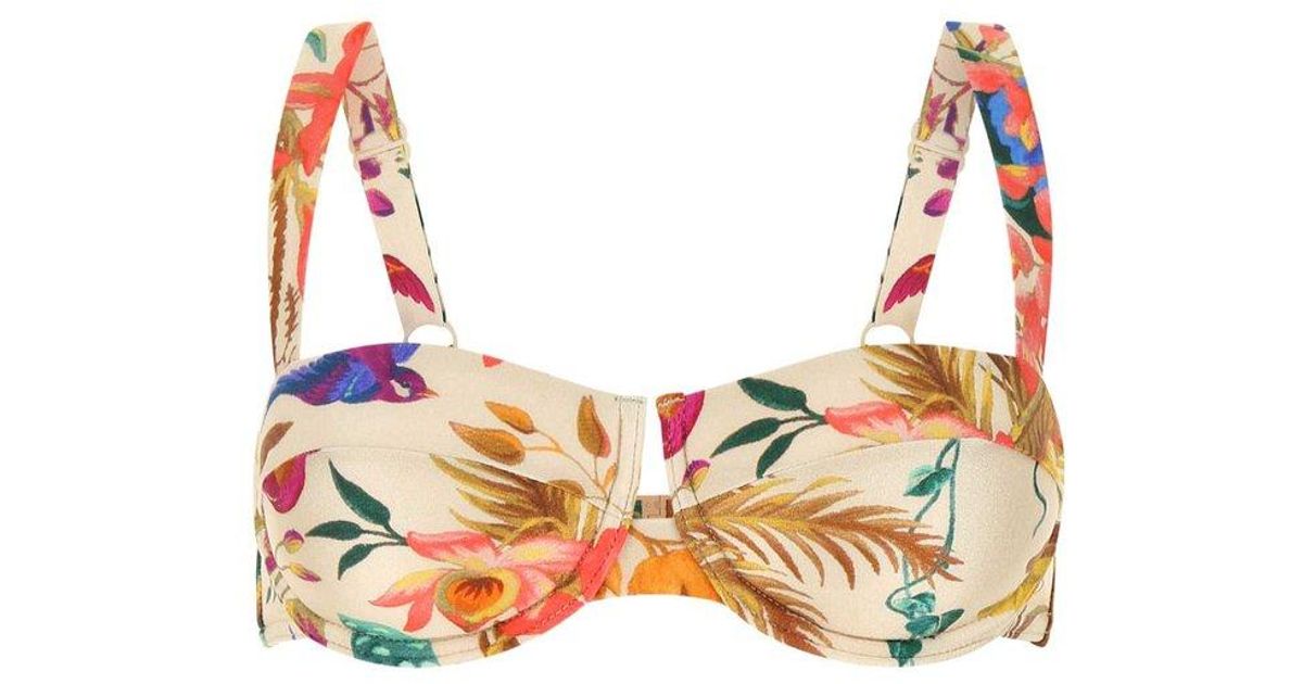 Zimmermann Synthetic Tropicana Balconette Floral Print Bikini Top | Lyst