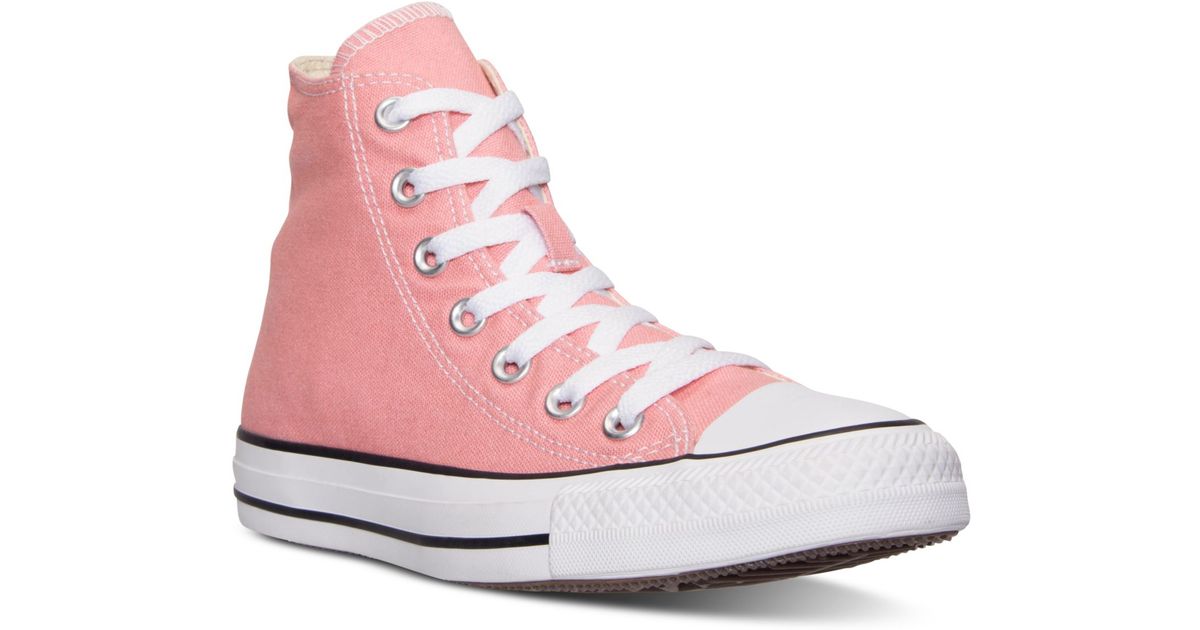 Converse Women's Chuck Taylor Hi Casual Sneakers From Finish Line in Pink |  Lyst