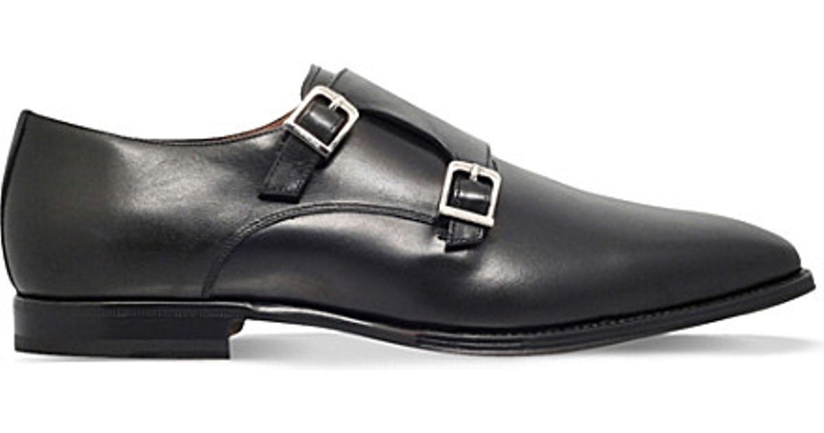 black double monk shoes