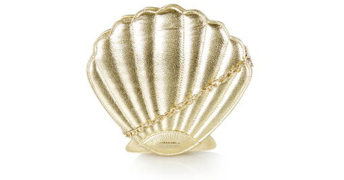 gold shell bag
