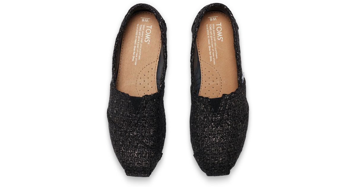 toms black glitter women's classics