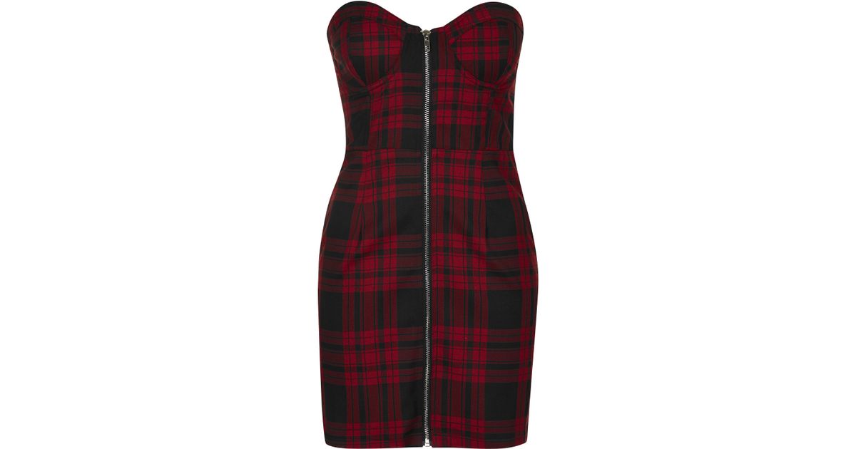 womens red tartan dress