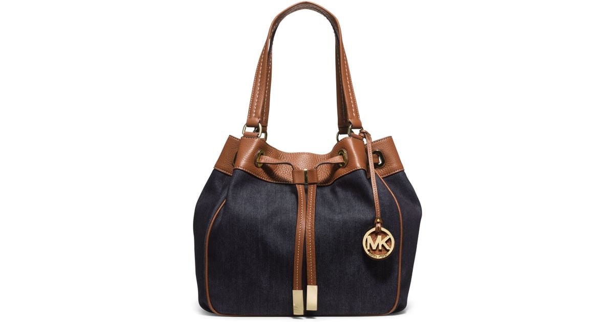 michael kors denim tote