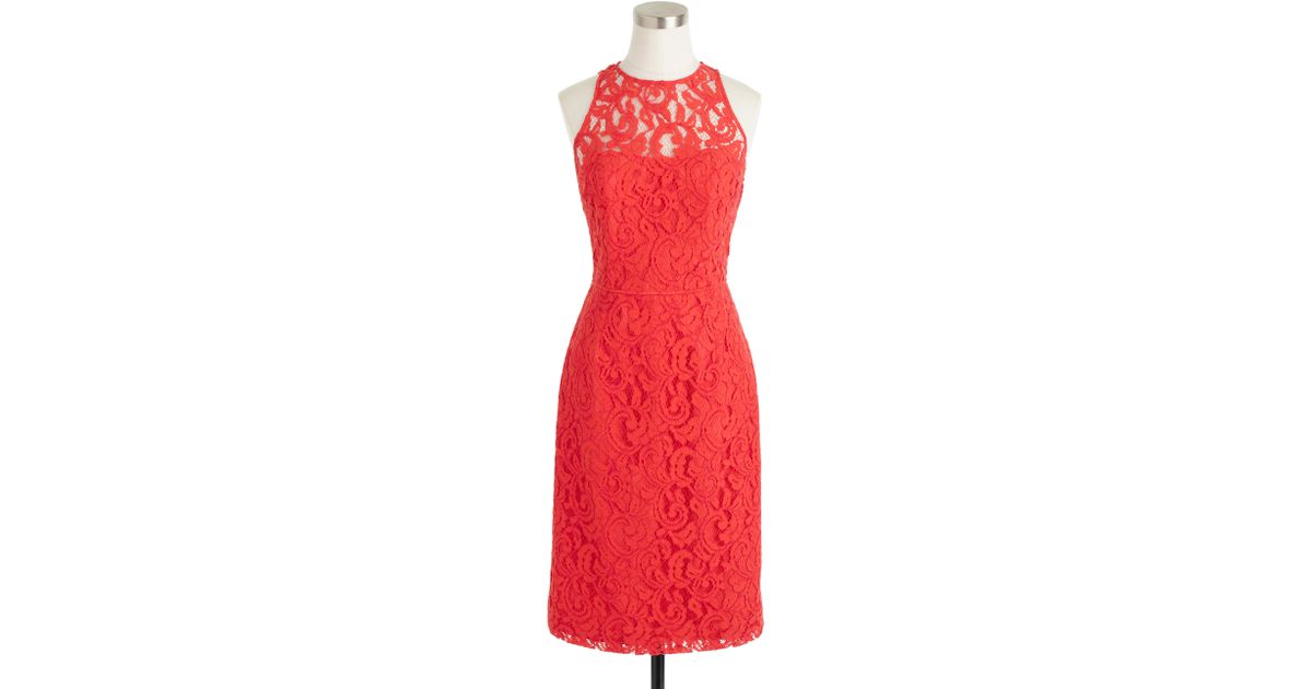 Lyst J Crew Pamela Dress In Leavers Lace Red