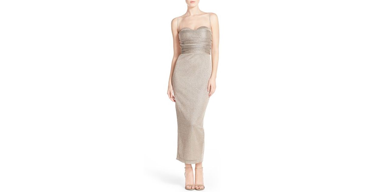misha gold dress