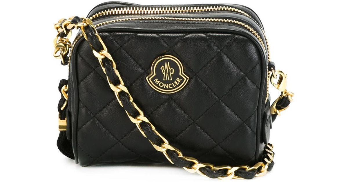 Moncler Mini Quilted Crossbody Bag in Black | Lyst