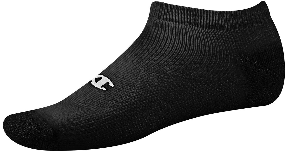 Champion Cotton Double Dry® Performance Quarter Socks — 6pack in Black
