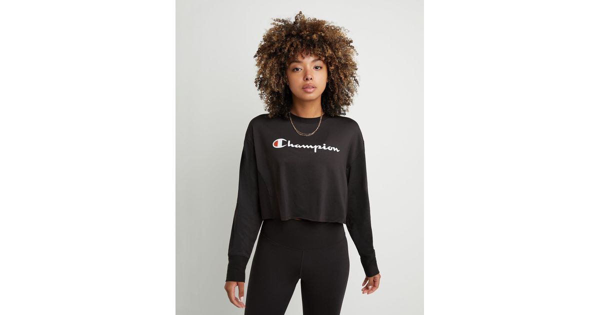 Champion Long-sleeve Cropped Crew in 