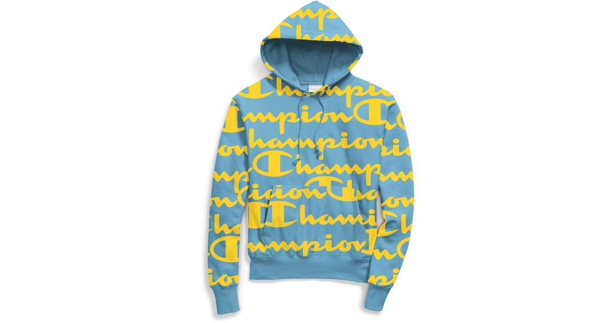 champion reverse weave active blue hoodie