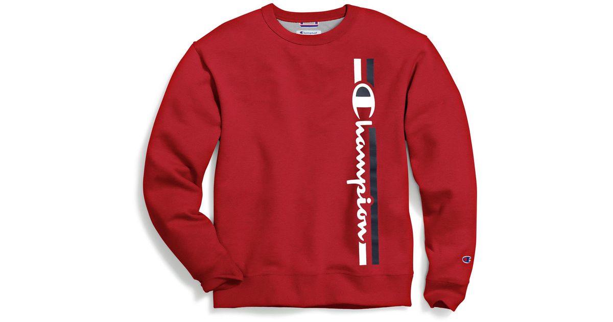 champion men's powerblend vertical script logo pullover hoodie