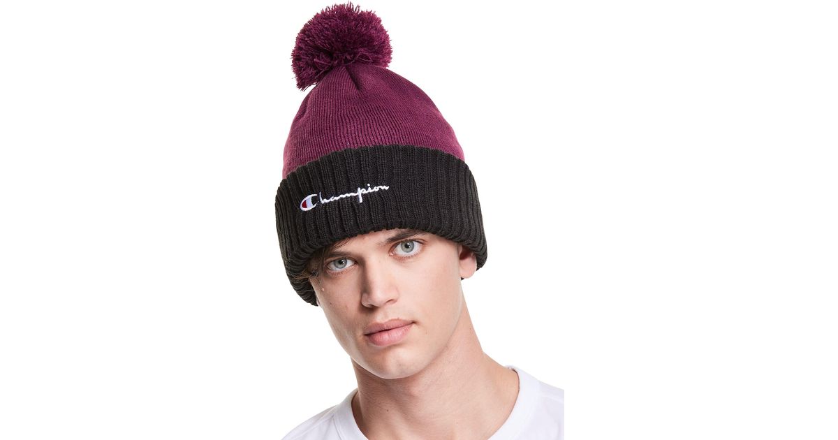 Champion Synthetic Beanie With Pom in 