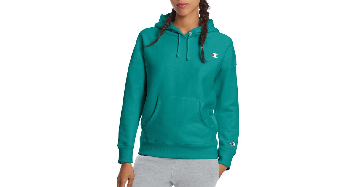 champion reverse weave vivid teal hoodie