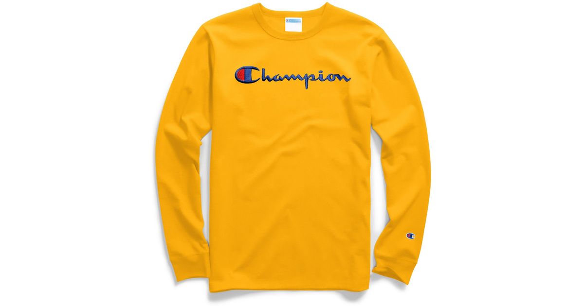 champion long sleeve yellow