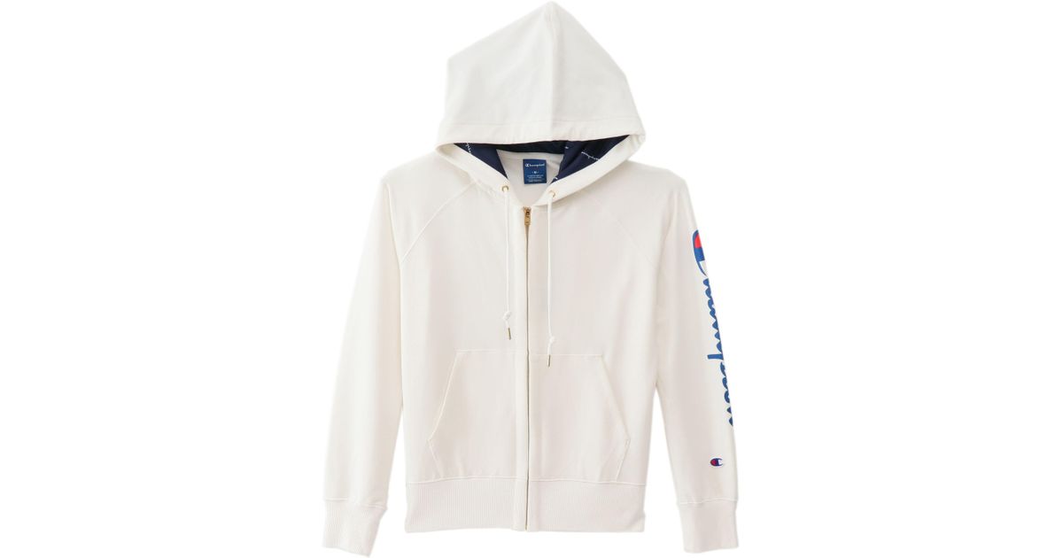 champion white zip hoodie