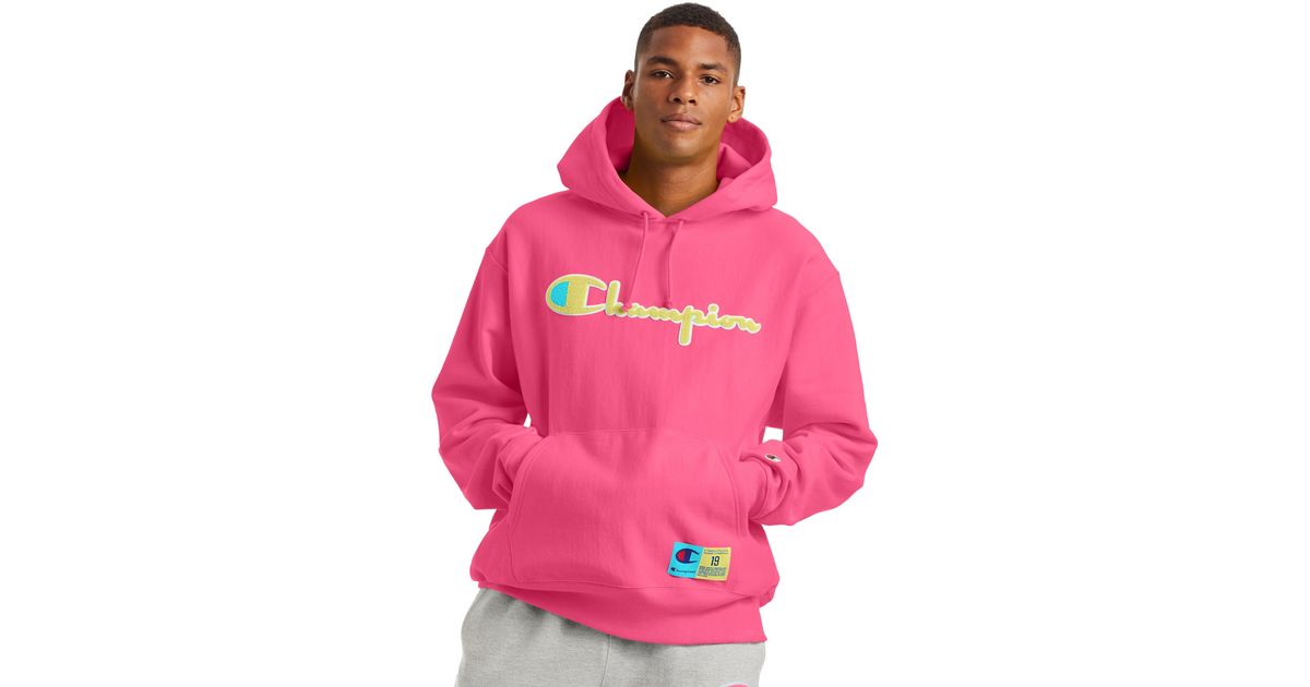 Champion reverse weave chenille logo hoodie sale