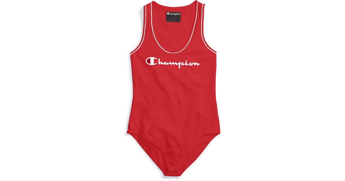 red champion bodysuit