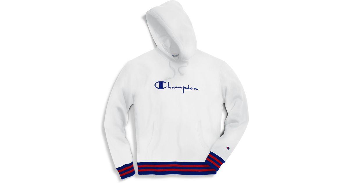champion reverse weave white pullover hoodie