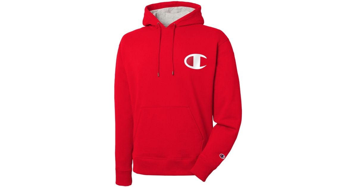 Red champion hoodie big c new arrivals