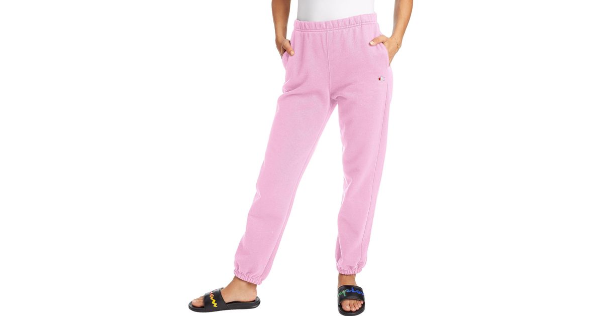 champion reverse weave sweatpants pink