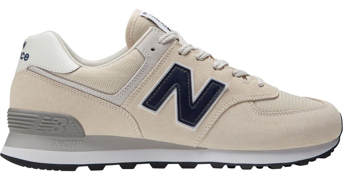 New Balance Suede 574 Running Shoes in Beige/Navy (Gray) for Men Lyst