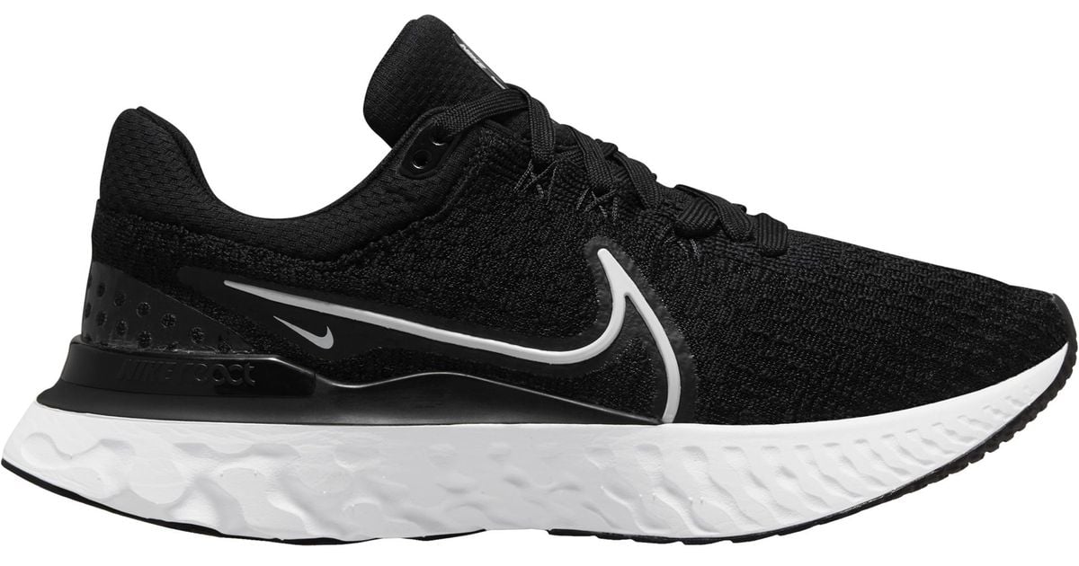 Nike Rubber React Infinity Run Flyknit 3 - Running Shoes in Black/White ...