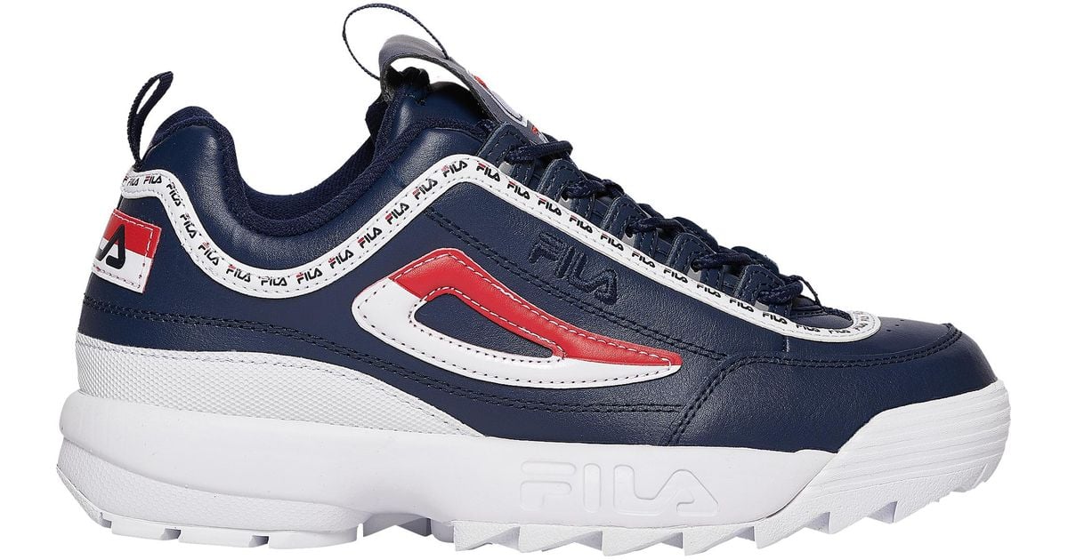 fila shoes blue and white