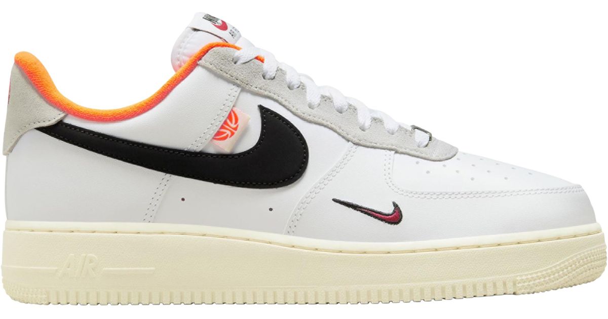 Nike Leather Air Force 1 Lv8 - Basketball Shoes in White/Black/Orange (White) for Men | Lyst